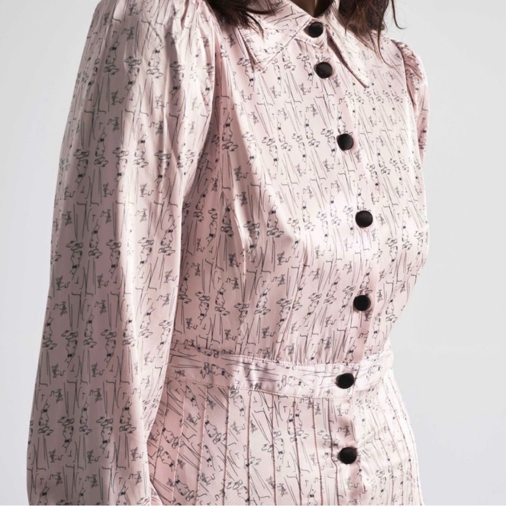 Rachel Antonoff Fanny Pleated Shirt Dress